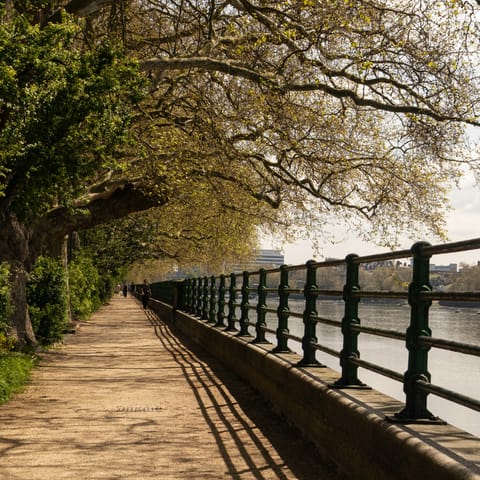 Enjoy refreshing walks alongside the Thames in Fulham 