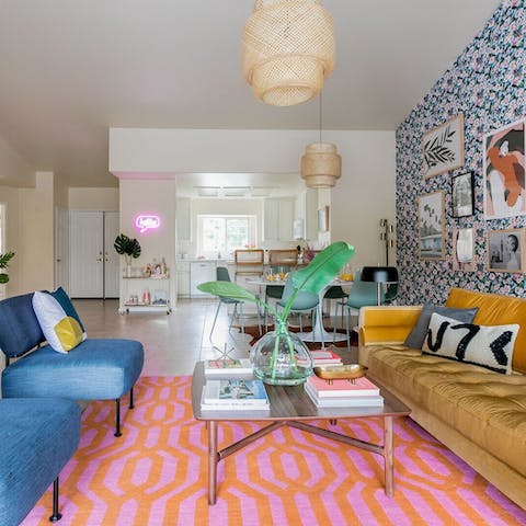 Relish the home's very cool and vibrant aesthetic