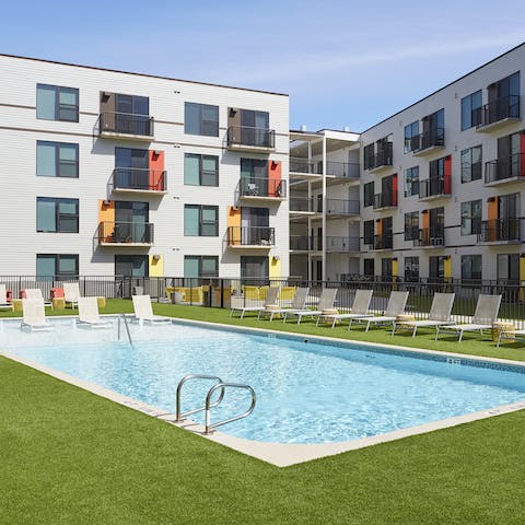 Soak up some Texas sun in the communal outdoor pool