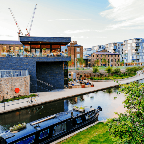 Explore the wider Camden area with a walk along the canal, just four minutes from home on foot