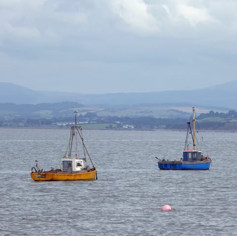 Walk just two minutes to admire the beauty of Morecambe Bay