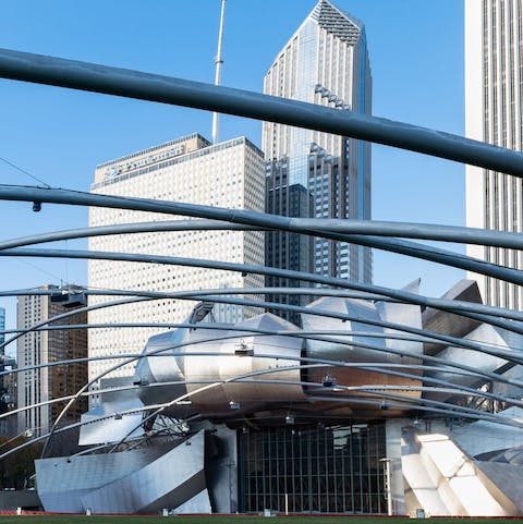 See a concert at the Frank Gehry-designed Jay Pritzker Pavilion in Millennium Park, only eight minutes' walk away