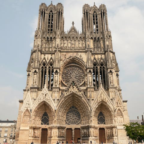 Visit Cathédrale Notre-Dame de Reims – just a forty-minute drive away