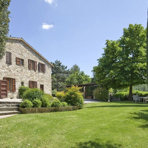 Find a peaceful spot out in the pretty garden and lose yourself in a book