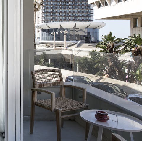 Pour your morning coffee and pad out onto the balcony for a slow start to the day