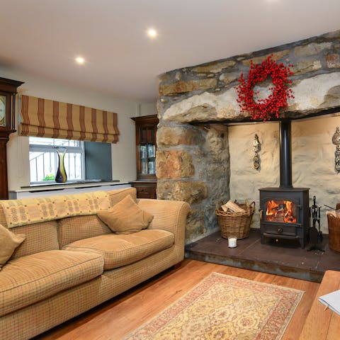 Curl up in front of the log burner after a morning hike