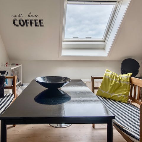 Feel like you're in your own private coffee shop at the cosy dining area