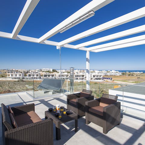 Take in sea views from your rooftop terrace