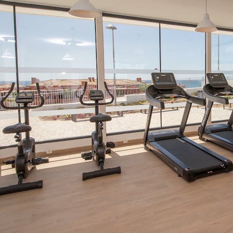 Work up a sweat in the communal gym, equipped with modern equipment