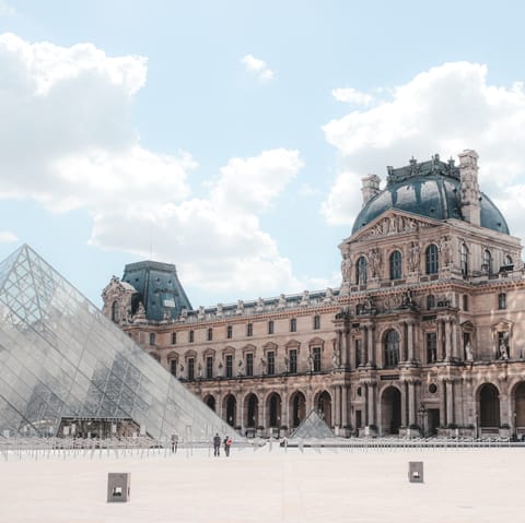 Explore the Louvre and its priceless pieces of art, a twenty-minute walk away