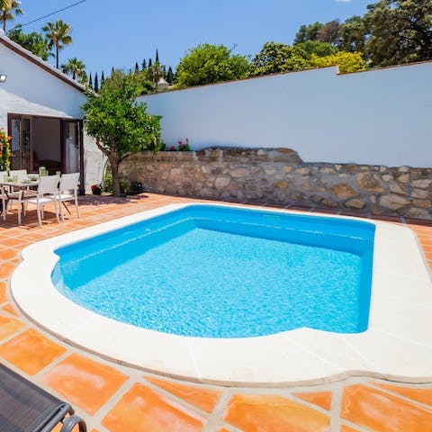 Take a revitalising dip in the private swimming pool