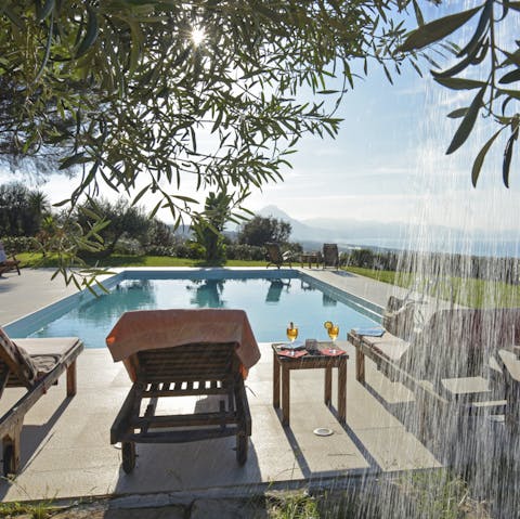 Step out onto the pool from your bedroom