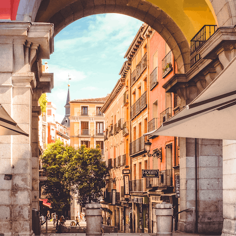 Visit Plaza Mayor, six minutes away on foot