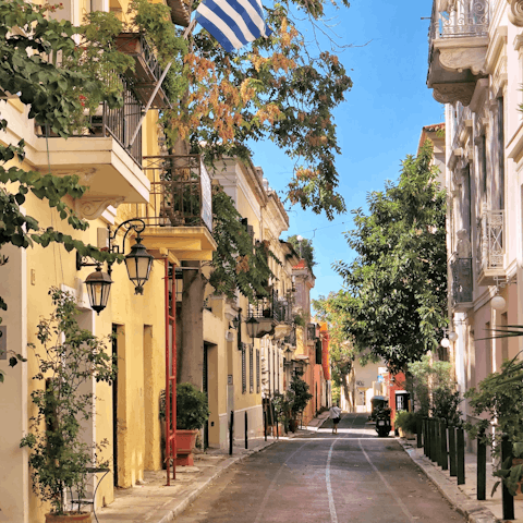 Traverse the streets of Athens to spot the verdant trees and plants