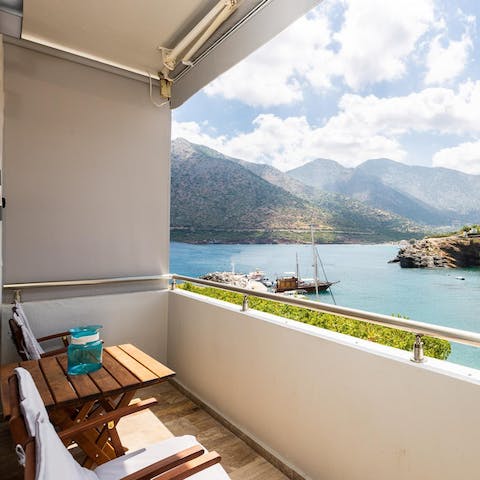 Soak up views of the Cretan mountains from your private balcony