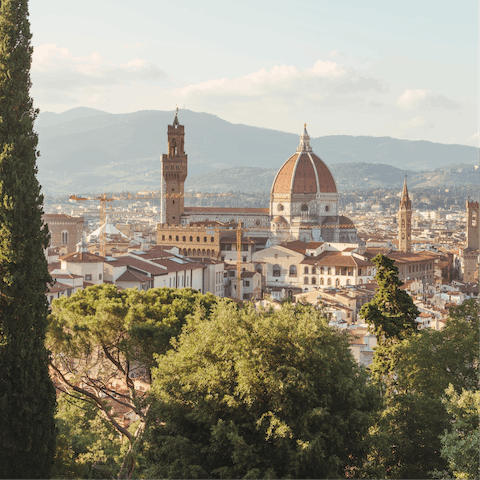 Reach the Duomo and galleries of Florence in just over half an hour by car