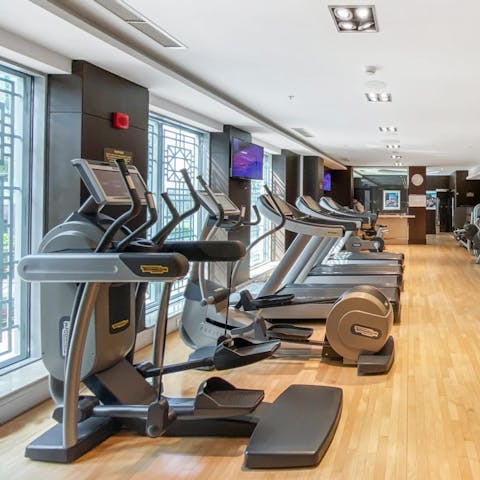 Keep up with your cardio routine in the on-site gym