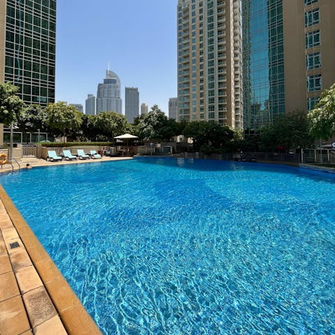 Lounge by the pool or splash about in the water on hot days