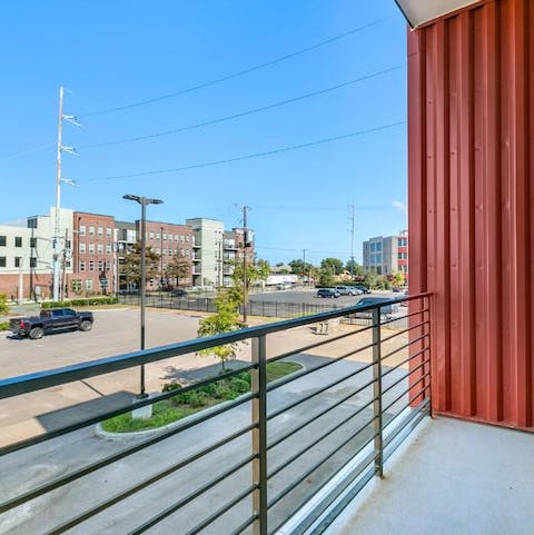 Head out to the private balcony for a spot of sun and fresh air