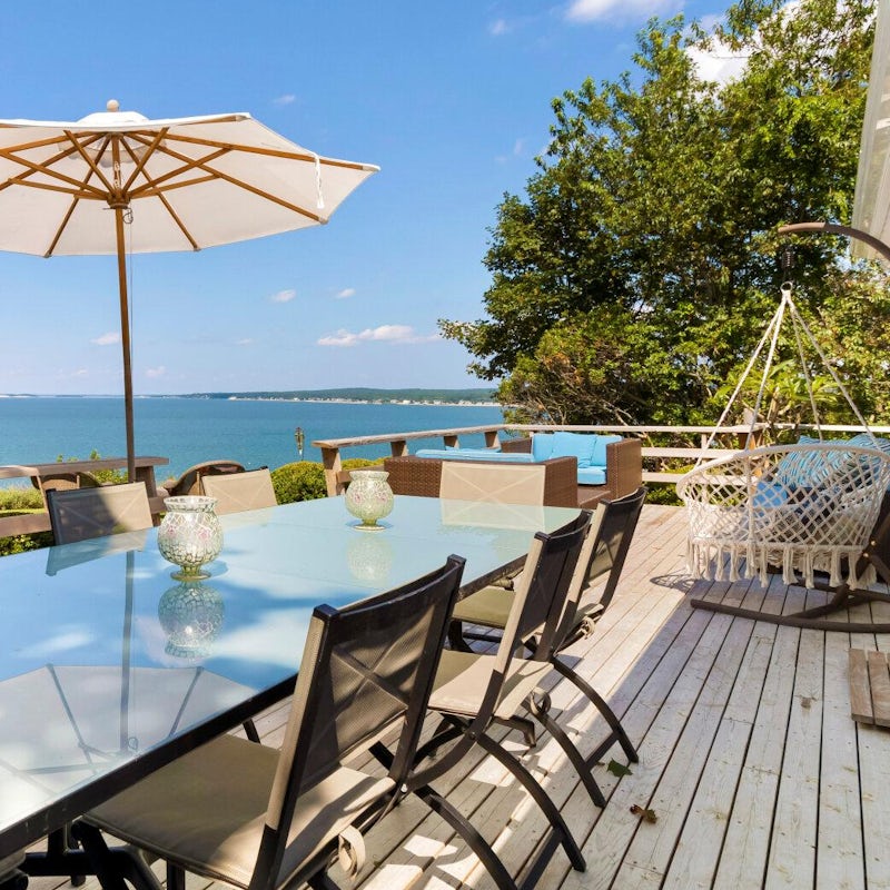 Serve up brunch with mimosas on the terrace, with striking views