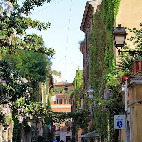 Stay in a restored historic building just off Via Margutta, one of Rome's most famous streets