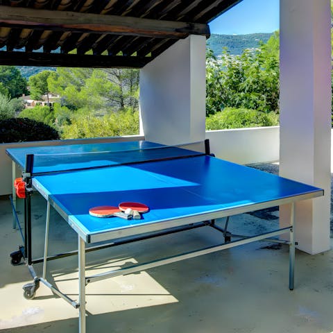 Get competitive over a game of ping pong on the sheltered terrace