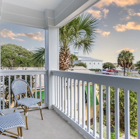 Take in the view from the master bedroom balcony