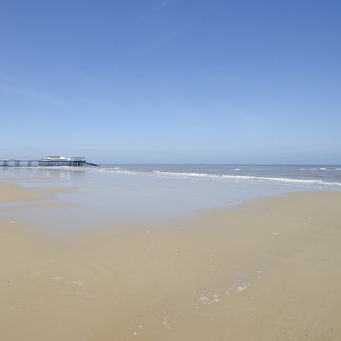 Breathe in the fresh air at Cromer Beach, just a ten-minute walk away