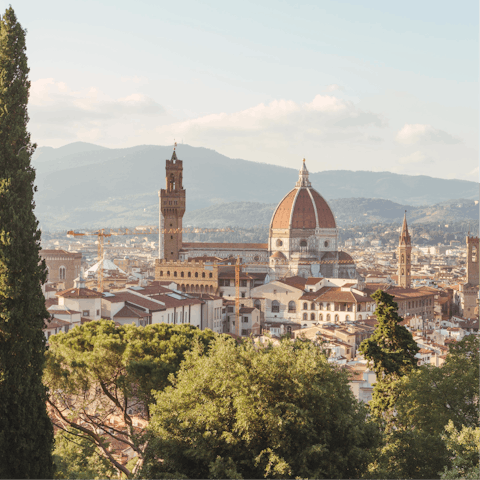 Spend a day wandering the streets of Florence, gelato in hand, an hour by car