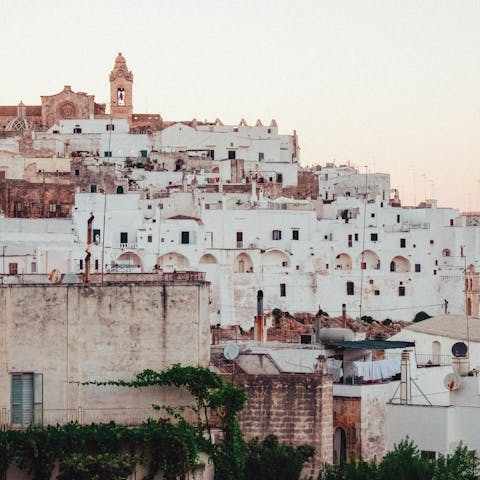 Visit the historic town of Ostuni, easily reached by car