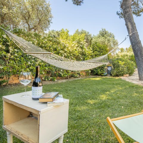 Experience the height of relaxation whilst swaying in the hammock 