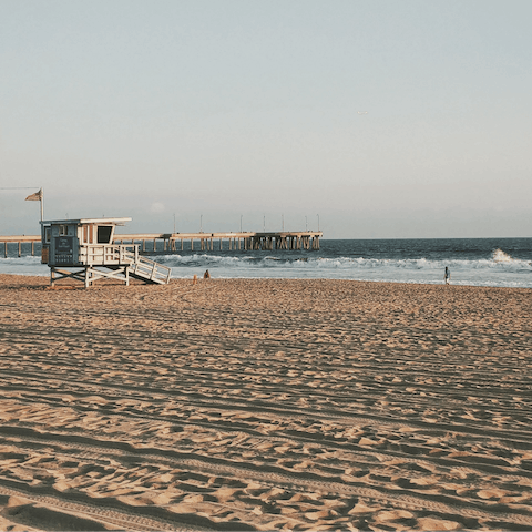 Wander down to Venice Beach, just a fifteen-minute walk away
