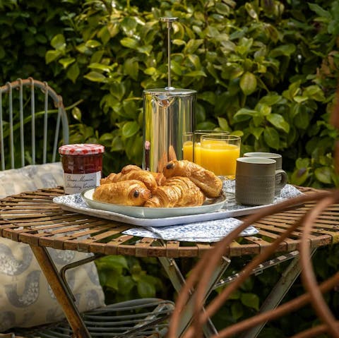 Set the table for a long, lazy breakfast in the peaceful garden