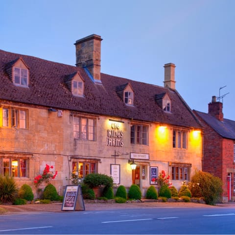 Stroll through Mickleton and stop for a bite to eat at the Kings Arms pub, just a five-minute walk away