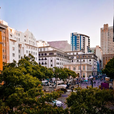 Explore the heart of Cape Town, a fifteen-minute drive away