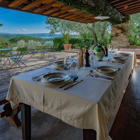 Fire up the pizza oven and prepare for a Mediterranean alfresco feast with a view