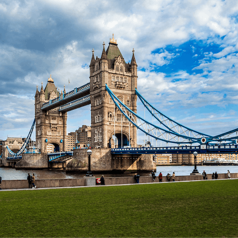 Hop on the district line for twenty-three minutes to reach Tower Bridge