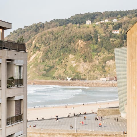 Admire the glimpses of one of San Sebastian beaches from the terrace