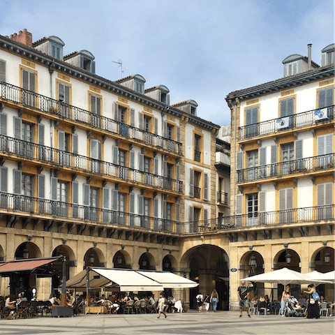 Explore San Sebastian’s old town, a three-minute stroll from this home