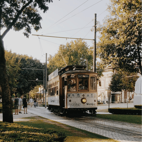 Jump aboard the tram and explore the historic centre