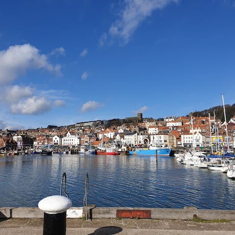 Take the fifty-four-minute drive to Scarborough for fish and chips on on the beach