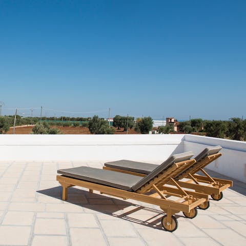 Top up your tan on the roof terrace
