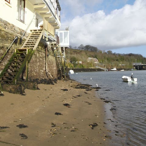 Give fishing a whirl along the sandy banks directly below the apartment