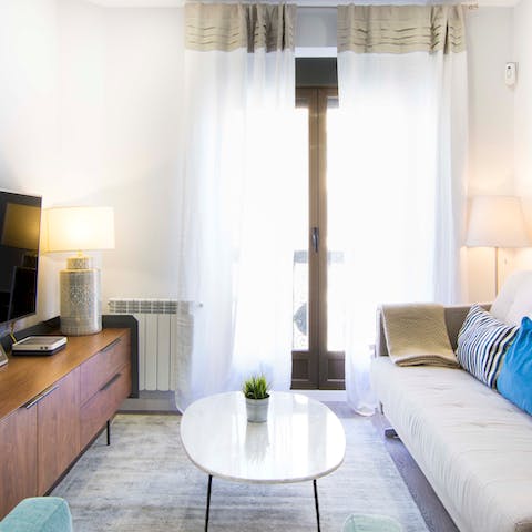 Kick back and relax in the bright and cosy living room