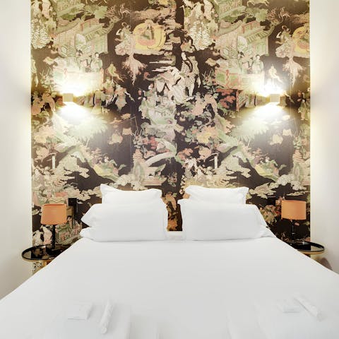 Drift off in the bedrooms inspired by Tibetan tapestries