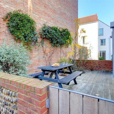 Enjoy a glass of wine on the second patio area