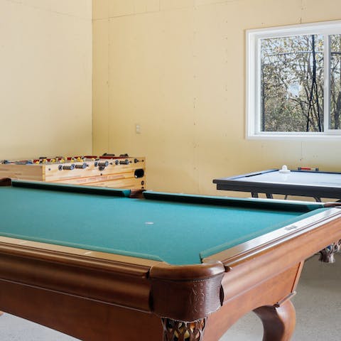 Challenge friends and family to endless games of pool, table tennis, darts, air hockey in the games room