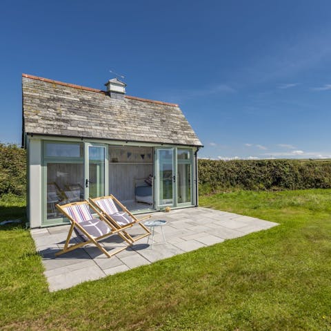 Enjoy the sea views from the summer house