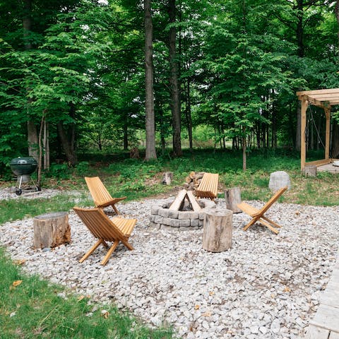 Gather around the fire pit to roast some s'mores under the twinkling stars