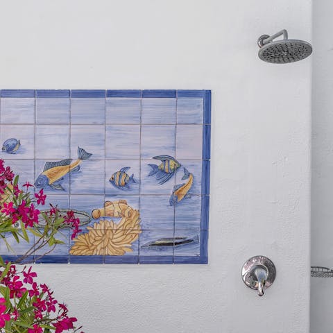 Cool off from the midday sun with a refreshing outdoor shower